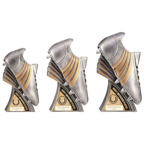 Power strike antique silver most improved player football trophy - multiple sizes available - free engraving