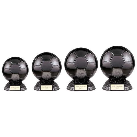 Elite football metallic black football trophy - free engraving - various sizes