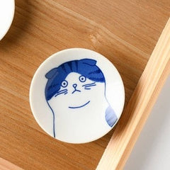 Cats Mino Yaki Small Plates - Gift Set of 5