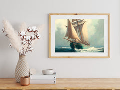 Nautical print Oil Painting, Vintage nautical art, Nautical paintings, Nautical printable, Nautical print, Costal painting, Digital Download