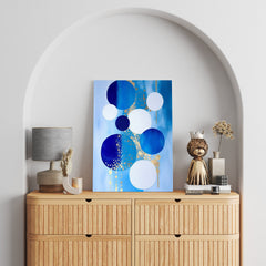 Modern Abstract Printable, Printable Wall Art, Indigo and Honeycomb, Minimalistic Shapes, Contemporary Print, Matisse, Circle Art, Geometric
