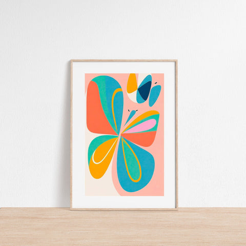 Matisse style Abstract Butterfly print Boho Colors - Modern Wall Art, Printable Animal Art, Minimalistic Shapes, Contemporary Print, Digital