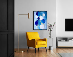 Modern Abstract Printable, Printable Wall Art, Indigo and Honeycomb, Minimalistic Shapes, Contemporary Print, Matisse, Circle Art, Geometric