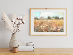 Printable Wildflower Field Landscape Oil Painting, Vintage Landscape Art Print, Country Field Wall Art Digital Download, Vintage art, Rural
