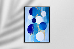 Modern Abstract Printable, Printable Wall Art, Indigo and Honeycomb, Minimalistic Shapes, Contemporary Print, Matisse, Circle Art, Geometric