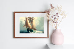 Nautical print Oil Painting, Vintage nautical art, Nautical paintings, Nautical printable, Nautical print, Costal painting, Digital Download
