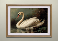Antique Painting, Swan Printable Animal Print, Wall decor printable art, Rustic wall decor, Victorian art, Printable home decor, Shabby chic