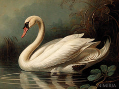 Antique Painting, Swan Printable Animal Print, Wall decor printable art, Rustic wall decor, Victorian art, Printable home decor, Shabby chic